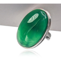 Onyks Zielony Duży Pierścionek R10-26 Unikat