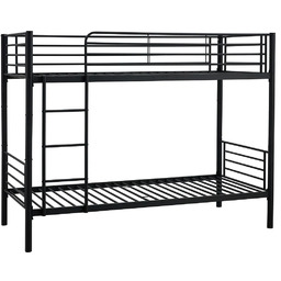 Elior Czarne metalowe łóżko piętrowe młodzieżowe 90x200 D2-D21