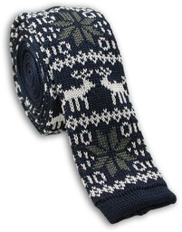 Krawat Śledź Dziergany (Knit) - Wzór Norweski -