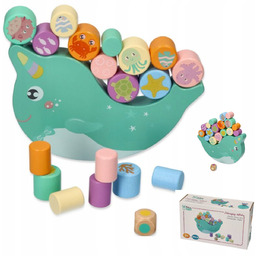 ZABAWKA DREWNIANA UKŁADANKA DREWNIANA PUZZLE DREWNIANE BALANSUJĄCY DELFIN