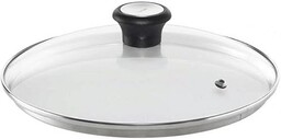 Tefal 2028097812 Szklana Pokrywa, Stal Nierdzewna, Czarny/Przezroczysty, 30