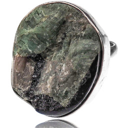 Szmaragd Duży Przepiękny Pierścionek Srebro R10-26 Unikat