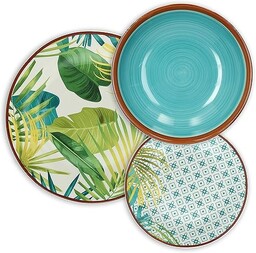 Tognana Jungle Serwis Stołowy, Porcelana, Wielokolorowy, 18 Części