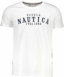 BIAŁY MĘSKI T-SHIRT Z KRÓTKIM RĘKAWEM SZKOŁA MORSKA