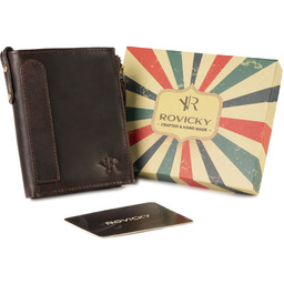 Portfel brązowy retro Rovicky N1226-RHP-5463 BROWN
