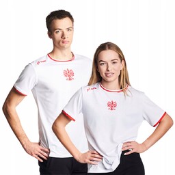 Koszulka kibica biało czerwona Polska krótki rękaw unisex