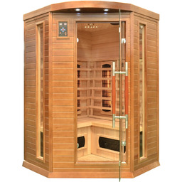 Sauna infrared narożna Nordum Classic 2-osobowa WiFi brązowa
