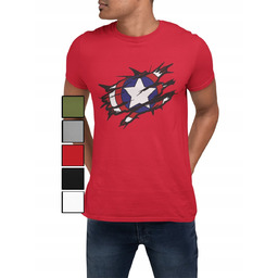 Koszulka T-Shirt Męska Z Nadrukiem Kapitan Ameryka Iron
