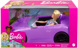 Barbie Fioletowy Kabriolet Z Lalką Auto Samochód