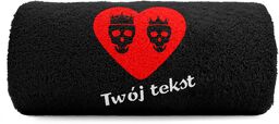 Mały ręcznik serce z czaszkami Twój tekst 100x50