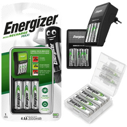 Ładowarka Aa 4x Akumulatorki 2000mAh R6 Organizer Zestaw