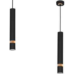 Milagro Lampa wisząca MLP6305 JOKER BLACK/WOOD 1xGU10