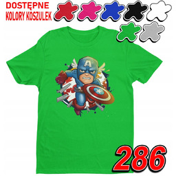Dziecięca Koszulka T-Shirt Z Nadrukiem Kapitan Ameryka -S