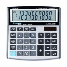 Kalkulator 10 pozycyjny DONAU TECH K-DT4101-38 136x134x28mm srebrny