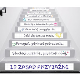 Naklejki na schody: 10 zasad przyjaźni