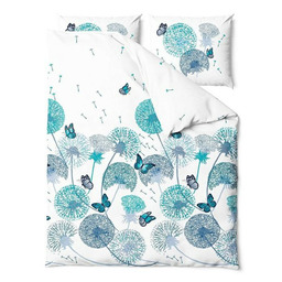 Zaratex Pościel bawełniana 140x200 Wind dmuchawce motyle kwiaty