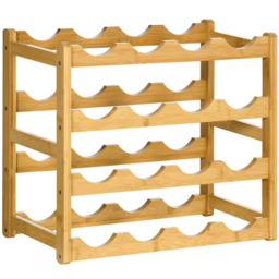 Stojak na wino Homcom 43x23,5x38cm, jasnobrązowy
