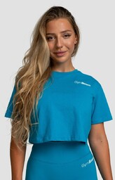 GymBeam Damska koszulka Cropped Limitless Aquamarine