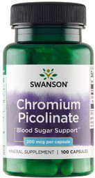 Swanson Chrom pikolinian 200mcg, 100 kapsułek