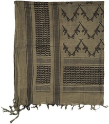 Chusta ochronna arafatka Mil-Tec zielono-czarna z karabinami (12609201)