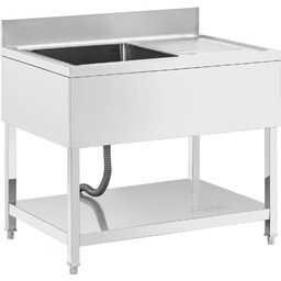 Zlew basen jednokomorowy z ociekaczem półką i rantem