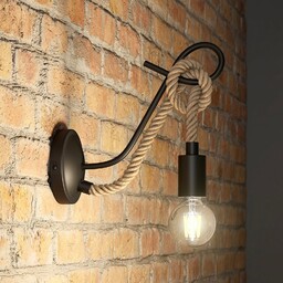 Lampa Ścienna Lucande, Ropina, ściemnialny, czarny, salon, metal,
