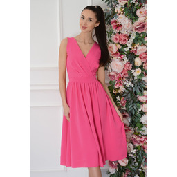 Sukienka midi rozkloszowana fuksja Ivonne