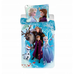 Pościel 160x200 Frozen Familly niebieska poszewka 70x80