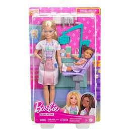 LALKA BARBIE DENTYSTKA Z PACJENTEM zestaw lalka Barbie