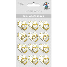 URSUS 56900002F mini akcesoria, biało-złote serca z trzema