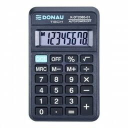Kalkulator kieszonkowy 8 pozycyjny DONAU TECH K-DT2085-01 114x69x18mm
