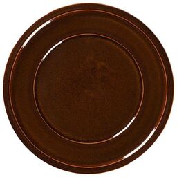 Talerz porcelanowy płytki STONE śr. 24 cm brązowy
