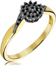 Pierścionek zaręczynowy z czarnymi brylantami 0.16 ct -