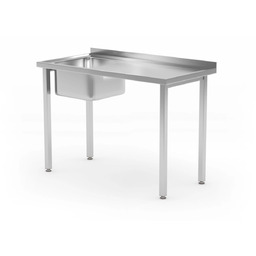 Stół ze zlewem lewy 1000x600x850 roboczy gastronomiczny ze