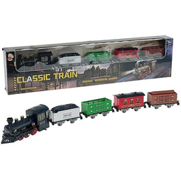 Kolejka elektryczna na baterie z efektami świetlnymi