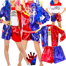 Strój Harley Quinn rozmiar L (130-140) + Peruka