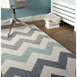 Dywan Canvas 120 x 170 cm zygzak szaro-turkusowy