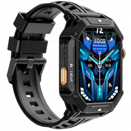 Czarny Smartwatch Rubicon RNCF24 Rozmowy Puls Tętno Bateria