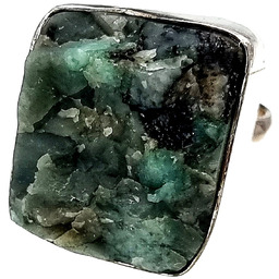 Szmaragd Duży Przepiękny Pierścionek Srebro R10-26 Unikat