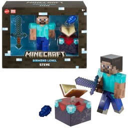 Duża Figurka Minecraft STEVE Diamond Level z akcesoriami