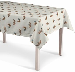 Obrus prostokątny, brązowe kurki na kremowym tle, Flowers