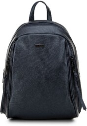 Damski plecak z ekoskóry połyskujący granatowy