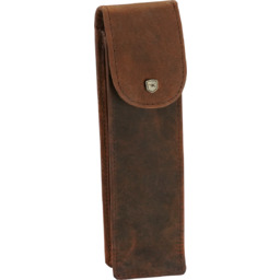 Skórzane etui na pióra i długopisy zatrzask podwójne