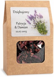 Pudełko z herbatą podziękowanie dla gości. Podziękowania