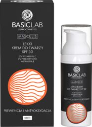 BasicLab Masculis, lekki krem do twarzy, SPF 30,