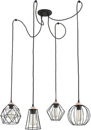 Nowoczesna lampa wisząca pająk GALAXY 1646 czarny miedziany