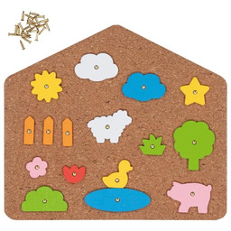 Przybijanka dla dzieci Domek Farma z młotkiem