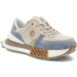 Beżowo-Niebieskie Sneakersy Filipo Stylowe Obuwie Damskie