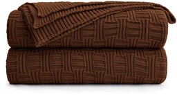Longhui bedding Duży ciemny brąz bawełniany koc