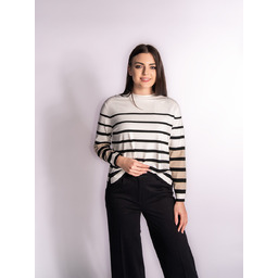 Damski sweter w paski biały Lovely Sisters r.42